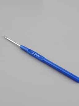 Крючок для вязания, с пластиковой ручкой, d=3.5 мм, 13.5 см, синий