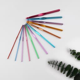 Набор крючков для вязания, d=2-8 мм, 14.5 см, 12 шт., разноцветный