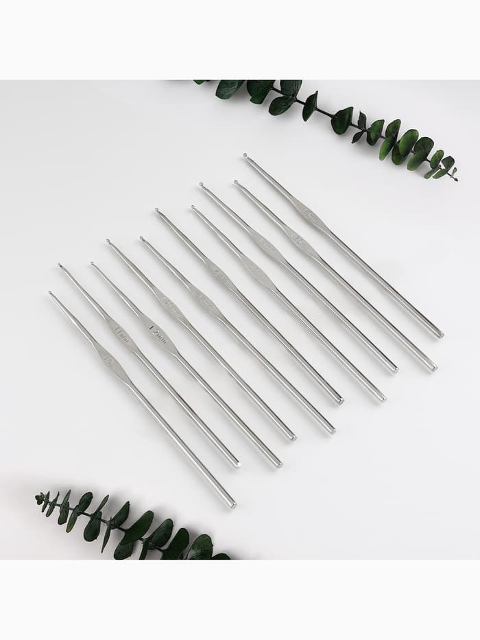 Набор крючков для вязания, d=1-1.9 мм, 12 см, 10 шт.