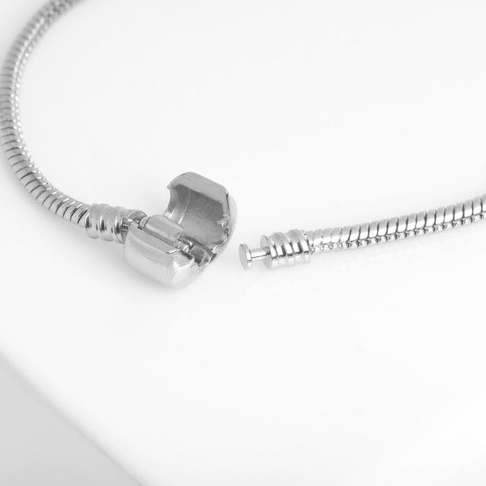 Основа для браслета «Бусинка», цвет серебро, 20 см