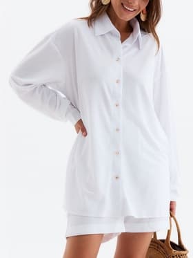 Костюм женский (рубашка, шорты) MINAKU, белый, размер 48