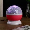 Ночник-проектор «Звёздное небо», вращение, (4ААА или USB) розовый 12×10 см RISALUX