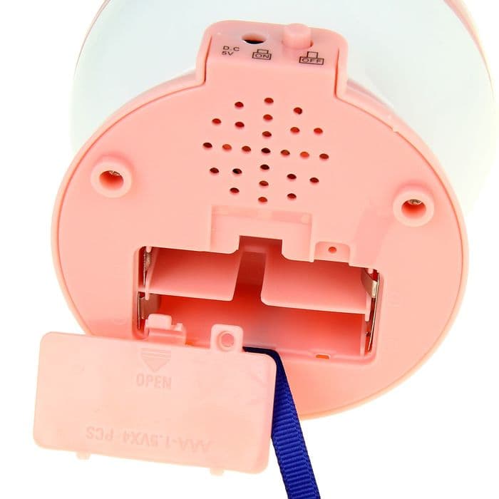 Ночник-проектор «Звёздное небо», вращение, (4ААА или USB) розовый 12×10 см RISALUX