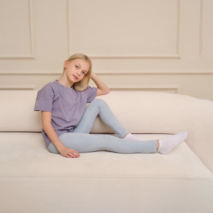 Легинсы для девочки MINAKU: Casual Collection KIDS, голубые, рост 98 см