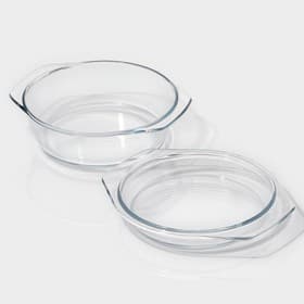 Кастрюля для запекания Доляна «Фуэго», 1 л, 20.7×18×8 см, жаропрочное стекло, прозрачная