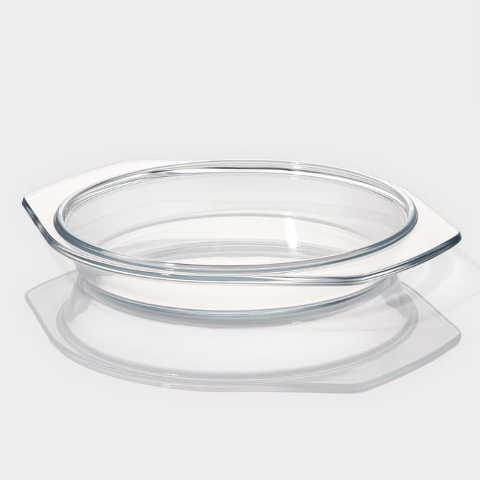 Кастрюля для запекания Доляна «Фуэго», 1 л, 20.7×18×8 см, жаропрочное стекло, прозрачная