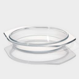 Кастрюля для запекания Доляна «Фуэго», 1 л, 20.7×18×8 см, жаропрочное стекло, прозрачная