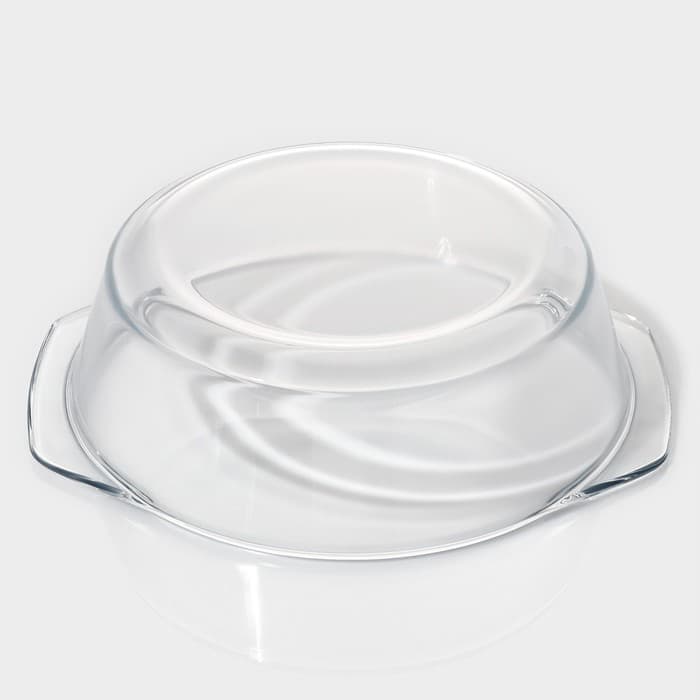 Кастрюля для запекания Доляна «Фуэго», 1 л, 20.7×18×8 см, жаропрочное стекло, прозрачная