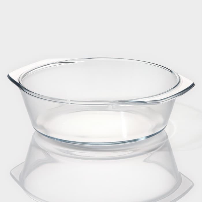 Кастрюля для запекания Доляна «Фуэго», 1 л, 20.7×18×8 см, жаропрочное стекло, прозрачная