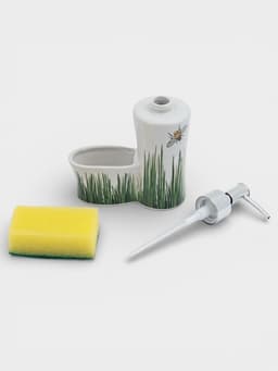 Дозатор для моющего средства с подставкой для губки Доляна «Травка», 240 мл