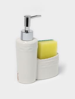 Дозатор для моющего средства с подставкой для губки Доляна «Роза золотая», 200 мл