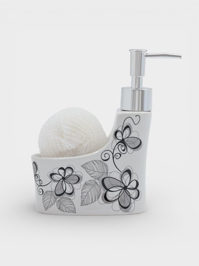 Дозатор для моющего средства с подставкой для губки Доляна «Романтика», 250 мл