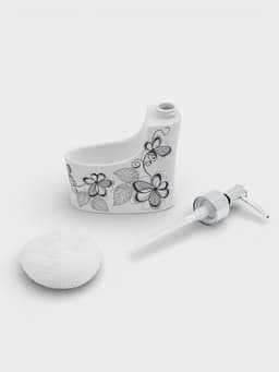 Дозатор для моющего средства с подставкой для губки Доляна «Романтика», 250 мл