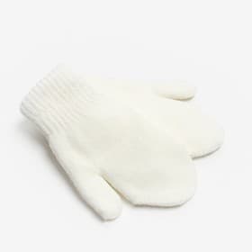 Варежки детские двухслойные MINAKU «Однотонные», белые, размер 15 (6-8 лет)