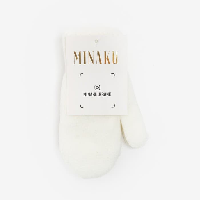 Варежки детские двухслойные MINAKU «Однотонные», белые, размер 15 (6-8 лет)