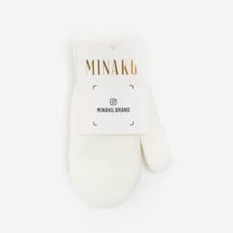 Варежки детские двухслойные MINAKU «Однотонные», белые, размер 15 (6-8 лет)