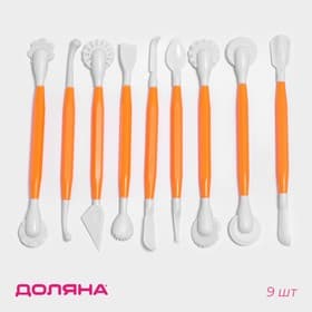 Стеки для моделирования кондитерских украшений Доляна, набор 9 шт., 16.5 см, пластик, оранжевые