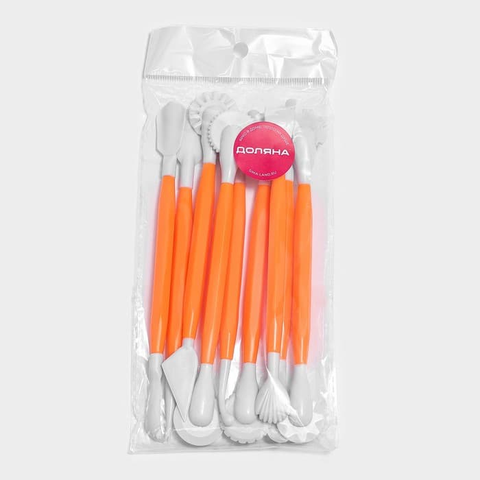 Стеки для моделирования кондитерских украшений Доляна, набор 9 шт., 16.5 см, пластик, оранжевые