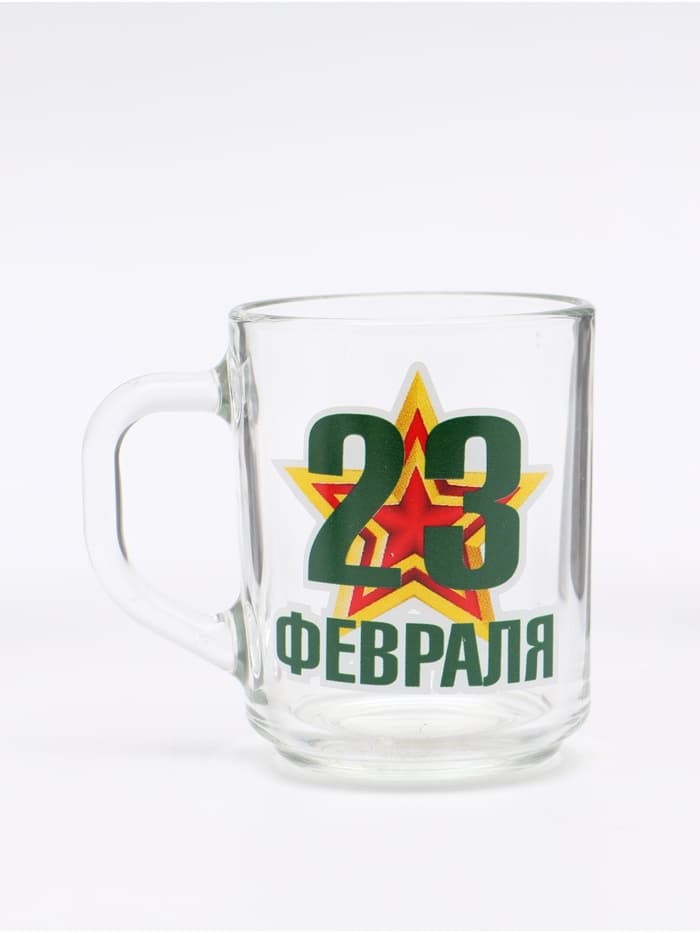 Кружка чайная стеклянная «23 Февраля», 200 мл