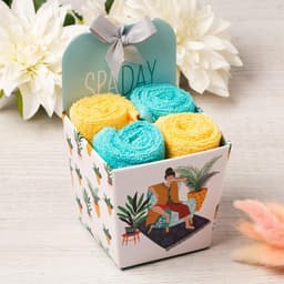 Полотенца махровые декоративные «Этель» Spa day, набор 4 шт., 30×30 см, хлопок 100%, голубые, жёлтые
