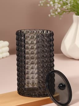 Органайзер для ватных дисков «Black Secret», с крышкой, 18×10×7.5 см, чёрный
