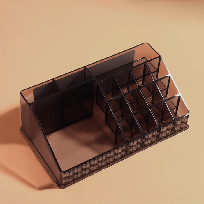 Органайзер для хранения косметики, 16 секций, 12.5×21.5×8 см, чёрный