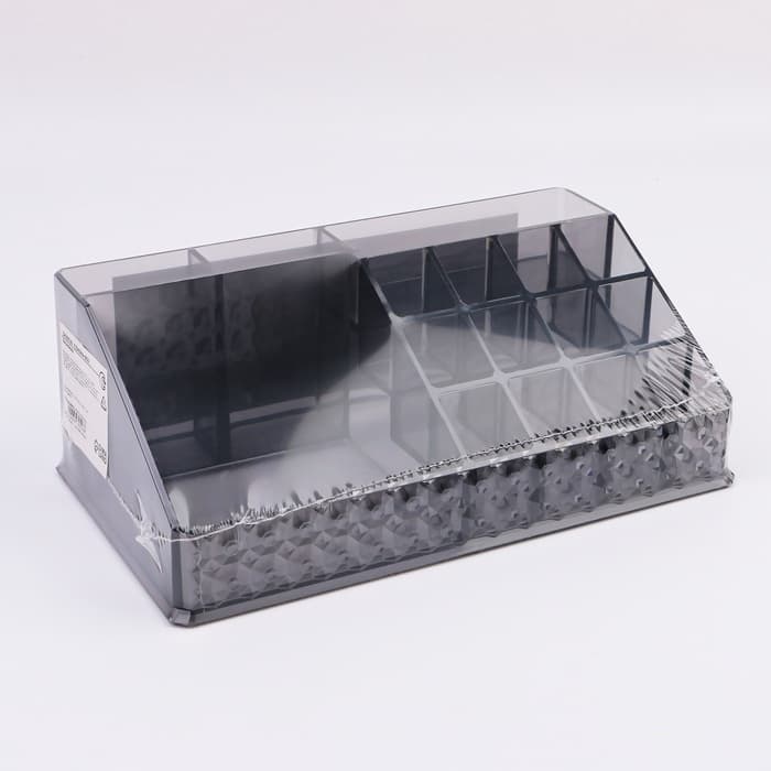 Органайзер для хранения косметики, 16 секций, 12.5×21.5×8 см, чёрный