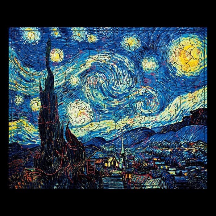 Пазл деревянный фигурный Puzzle «Винсент Ван Гог «Звёздная ночь», 126 элементов