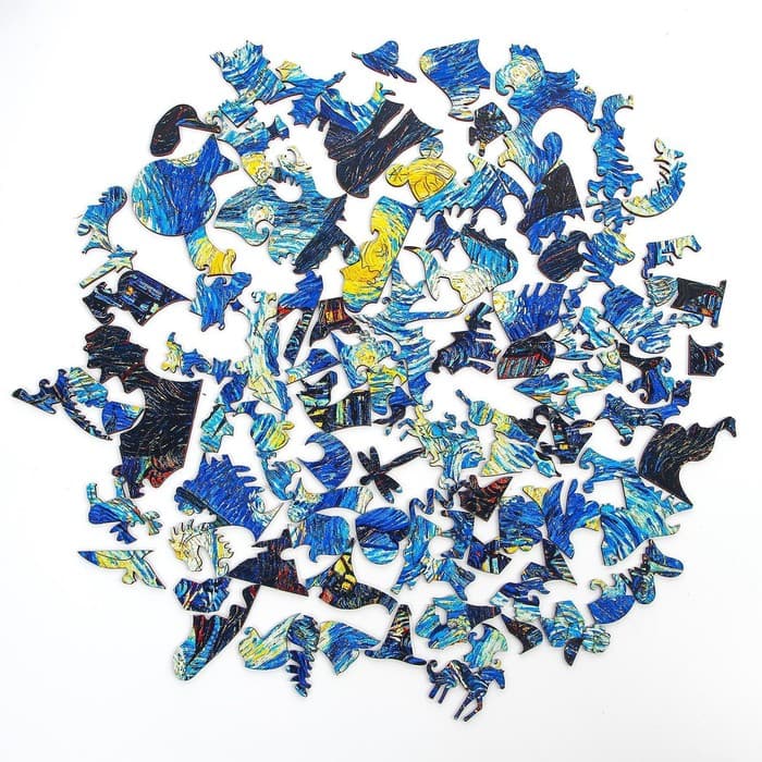 Пазл деревянный фигурный Puzzle «Винсент Ван Гог «Звёздная ночь», 126 элементов