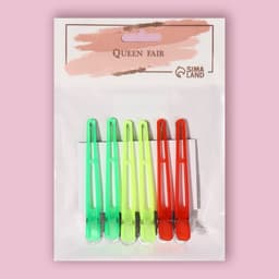 Зажимы для волос, набор - 6 шт., 9.5(±1) см, МИКС