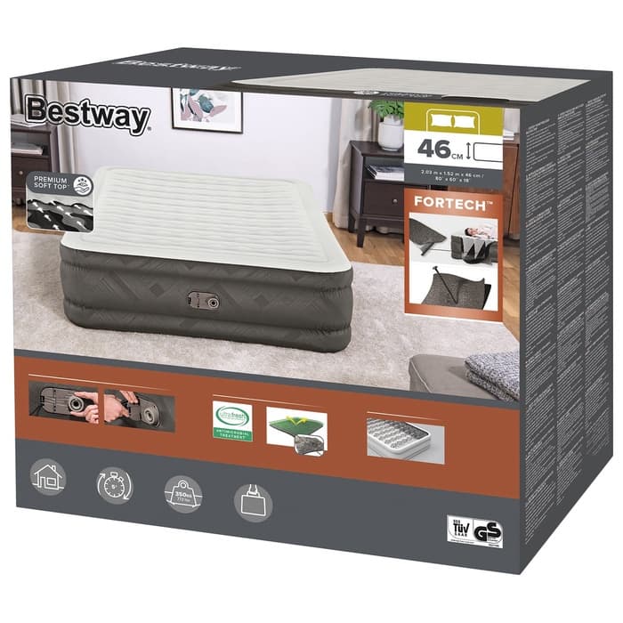 Кровать надувная Queen, 203×152×46 см, со встроенным электронасосом, 69050 Bestway