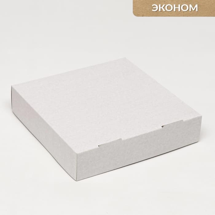 Коробка для пирога, белая, 23×23×5 см