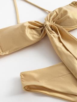 Купальник раздельный блестящий женский MINAKU Glow, цвет золотой, размер 48