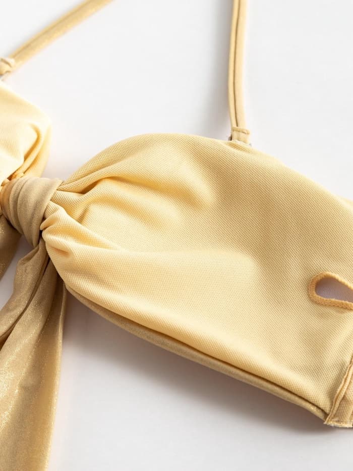 Купальник раздельный блестящий женский MINAKU Glow, цвет золотой, размер 48