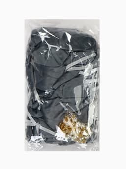 Мешочек бархатный с бусиной, 13×9 см, фасовка 25 шт., серый