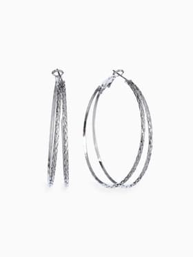 Серьги-кольца «Карма», косичка, цвет серебро, d=5