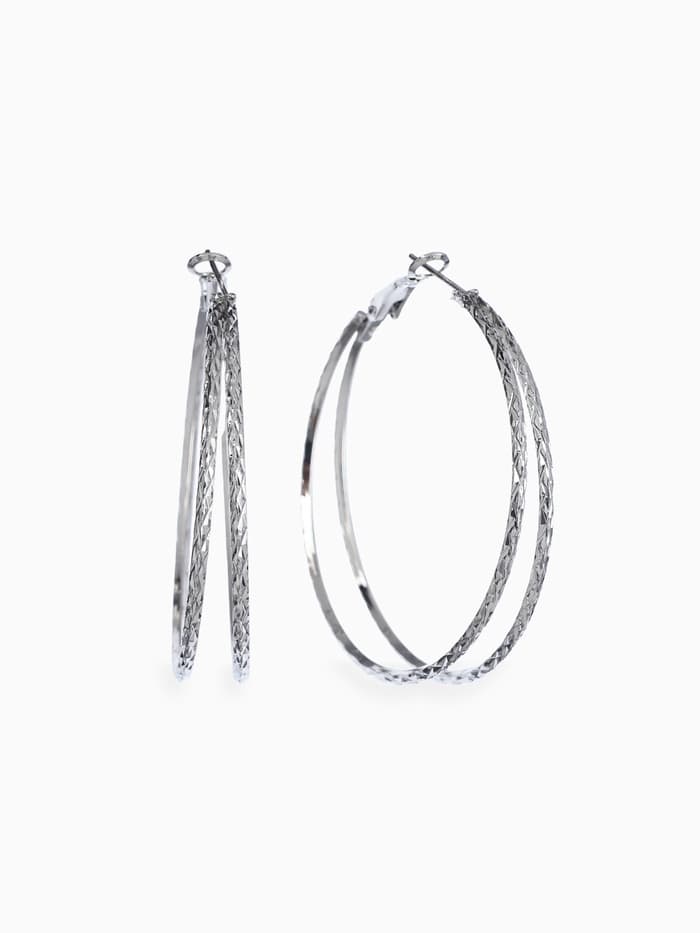 Серьги-кольца «Карма», косичка, цвет серебро, d=5