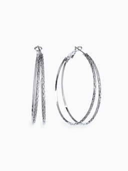 Серьги-кольца «Карма», косичка, цвет серебро, d=5