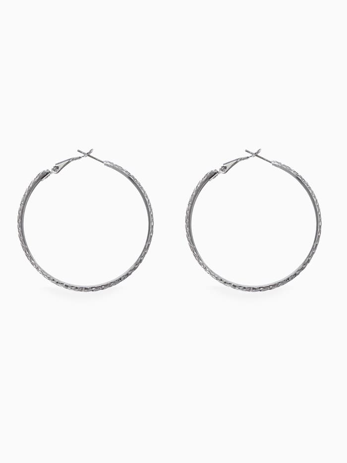 Серьги-кольца «Карма», косичка, цвет серебро, d=5