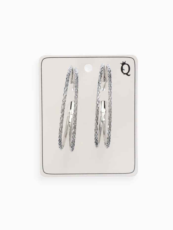 Серьги-кольца «Карма», косичка, цвет серебро, d=5