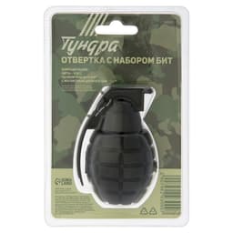 Отвертка с набором бит ТУНДРА «граната», 7 предметов
