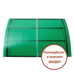 Козырёк над входной дверью, 130×92×35 см, с поликарбонатом, навесной, основание, 20×20×0.7 мм