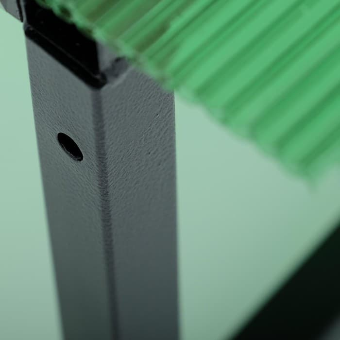 Козырёк над входной дверью, 130×92×35 см, с поликарбонатом, навесной, основание, 20×20×0.7 мм