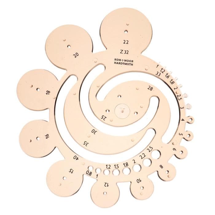 Трафарет Koh-I-Noor 7490 окружности с разными радиусами, дымчатый