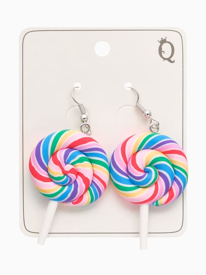 Серьги ассорти «Сладости», леденцы на палочке, цветные