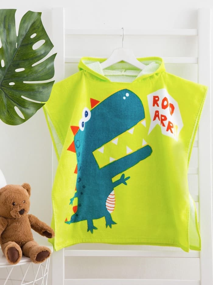 Полотенце - пончо детское махровое «Крошка Я. Дино», 60×120 см, хлопок 100%