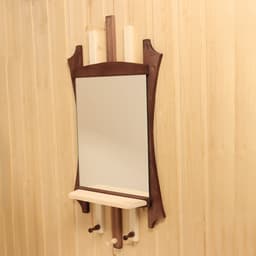 Зеркало для бани и сауны «Резное», настенное, с полкой, 3 крючка, «Добропаровъ»