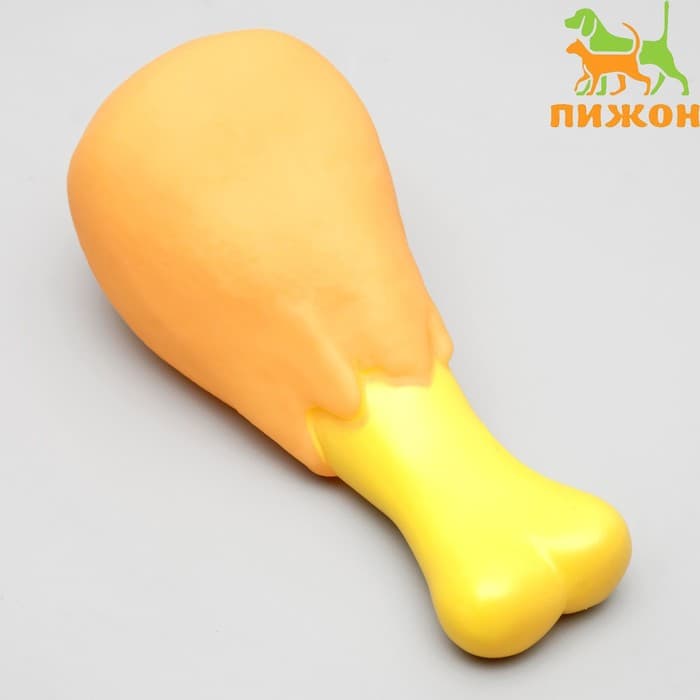 Игрушка для собак «Куриная голень гриль», 12.5 см, пищащая, винил, цвет МИКС