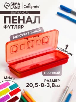 Пенал-футляр Calligrata «Гамма», 80×205×38 мм, пластиковый, непрозрачный, МИКС