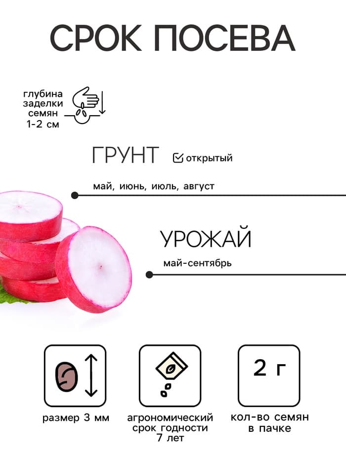 Семена Редис Смесь Скороспелых сортов,2 гр
